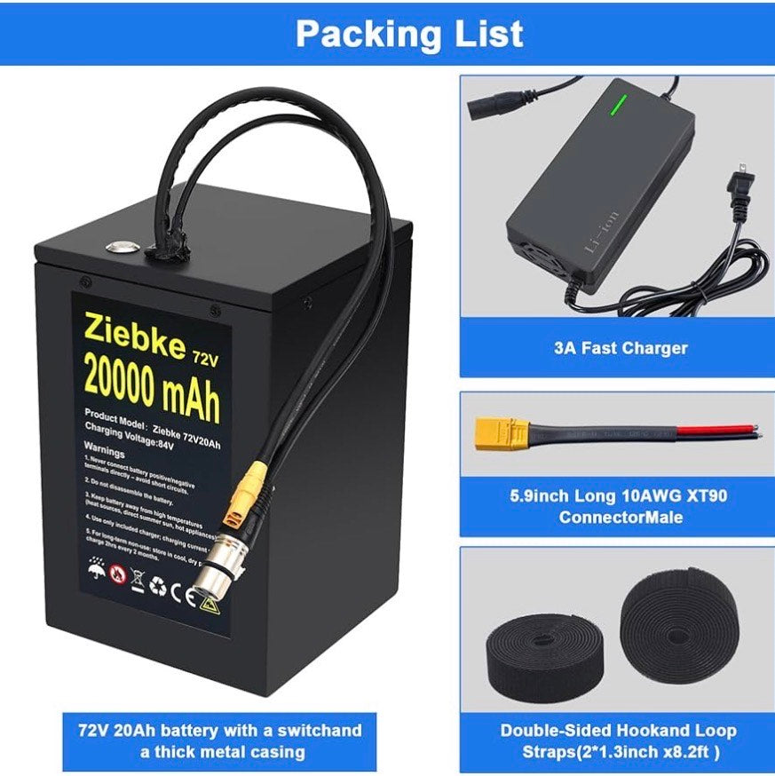 72v 20ah Metal Cased Battery